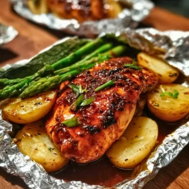 Easy Chicken Foil Packets Recipe with vegetables for a quick meal