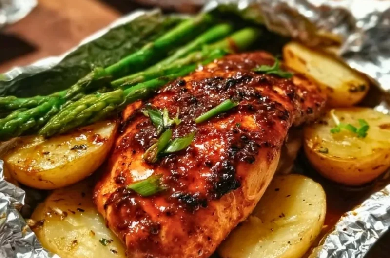 Easy Chicken Foil Packets Recipe with vegetables for a quick meal