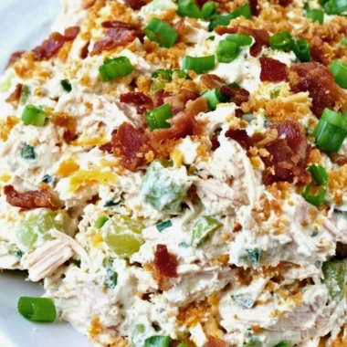 Keto Jalapeno Popper Chicken Salad served in a bowl with fresh ingredients