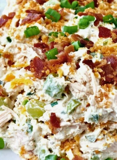 Keto Jalapeno Popper Chicken Salad served in a bowl with fresh ingredients
