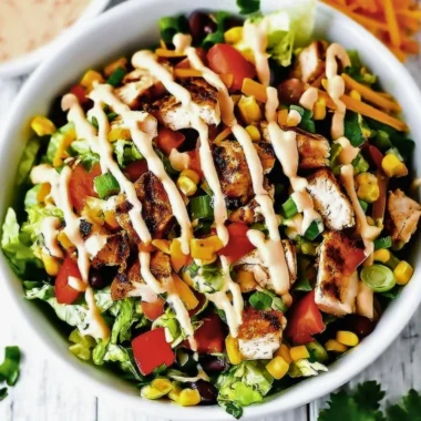 Delicious Taco Chicken Salad with fresh ingredients and vibrant toppings