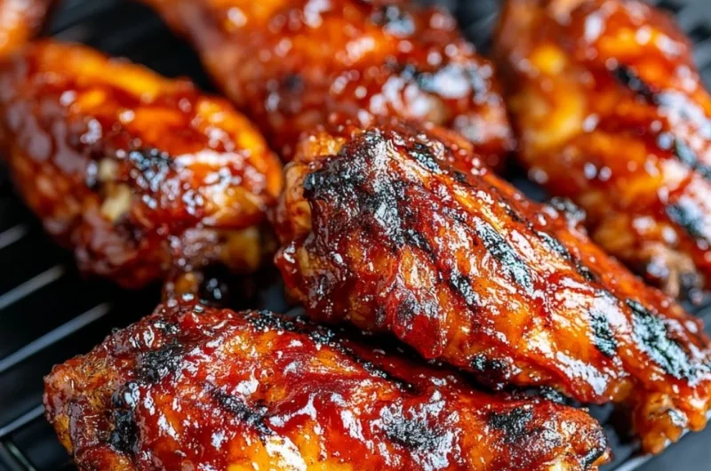 Delicious oven-baked BBQ chicken wings served on a plate
