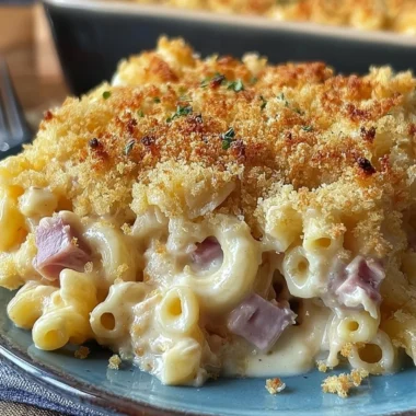 Delicious Chicken Cordon Bleu Casserole with cheese and chicken layers