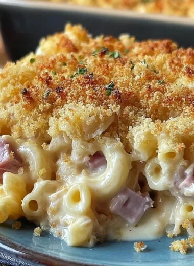 Delicious Chicken Cordon Bleu Casserole with cheese and chicken layers