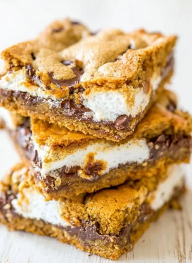 Delicious chocolate chip cookie bars displayed on a plate