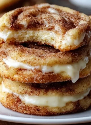 Delicious cinnamon roll cheesecake cookies topped with icing and cinnamon