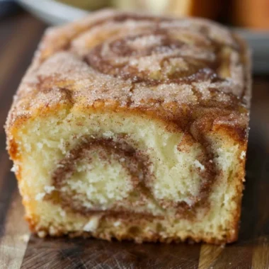 Cinnamon swirl donut bread with a sweet, swirled cinnamon filling