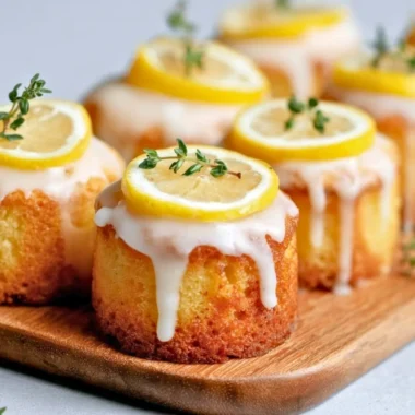 Mini Lemon Drizzle Cakes with a zesty lemon glaze on top
