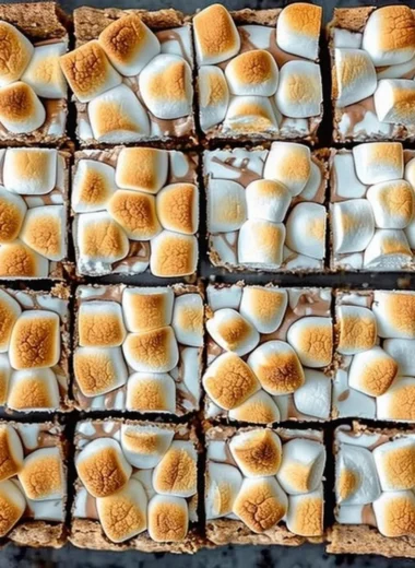 Delicious homemade S'more Bars with chocolate and marshmallows