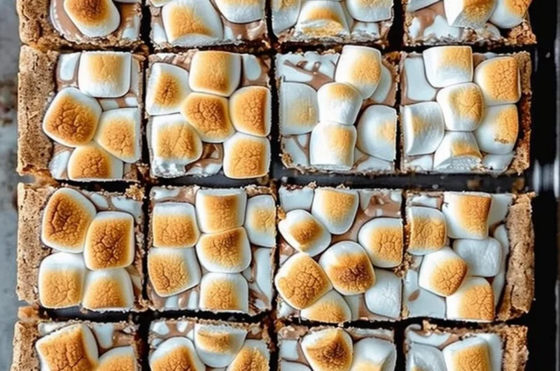Delicious homemade S'more Bars with chocolate and marshmallows