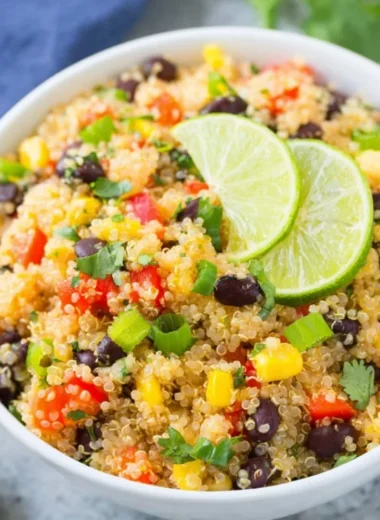 Colorful Southwest Quinoa Salad with fresh vegetables and spices
