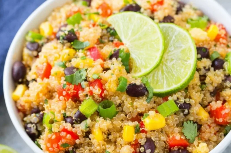 Colorful Southwest Quinoa Salad with fresh vegetables and spices