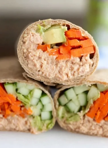 Spicy tuna wraps with fresh ingredients and zesty sauce