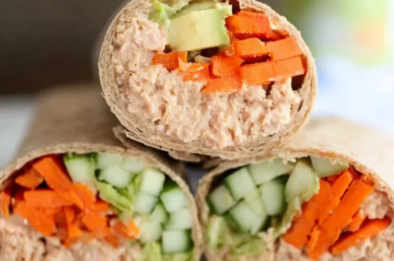 Spicy tuna wraps with fresh ingredients and zesty sauce