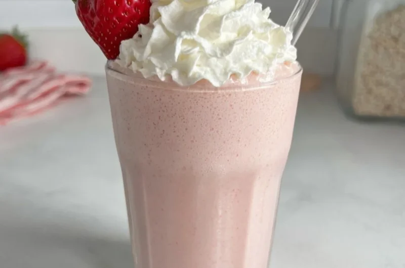 Delicious strawberry protein shake for post-workout nutrition