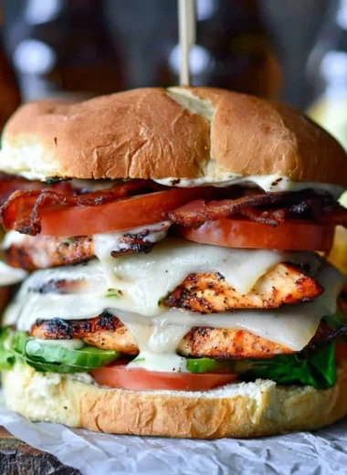 Tequila Lime Chicken Sandwich topped with fresh ingredients
