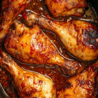 Asian style slow cooker chicken legs served with vegetables
