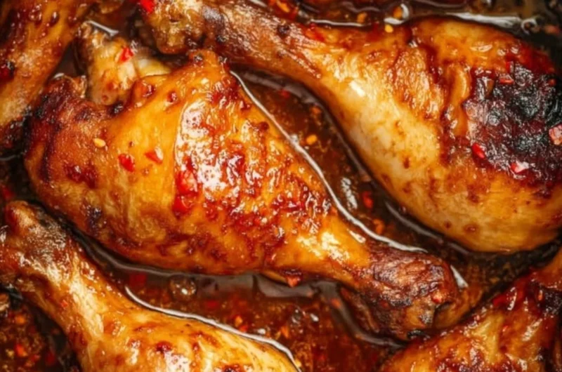 Asian style slow cooker chicken legs served with vegetables