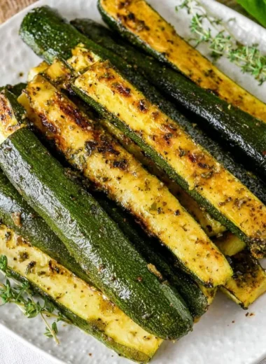 Delicious baked zucchini served as a healthy side dish
