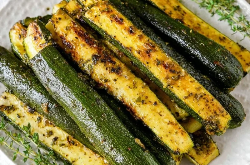 Delicious baked zucchini served as a healthy side dish