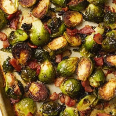 Brussels sprouts sautéed with crispy pancetta for a savory side dish.