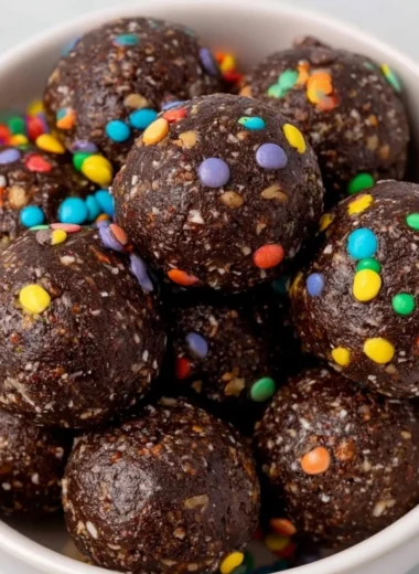 Healthy and gluten-free Cosmic Brownie Bites dessert