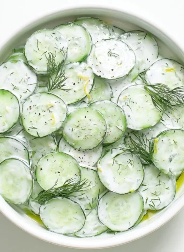 Cucumber Yogurt Salad with fresh cucumbers and creamy yogurt dressing