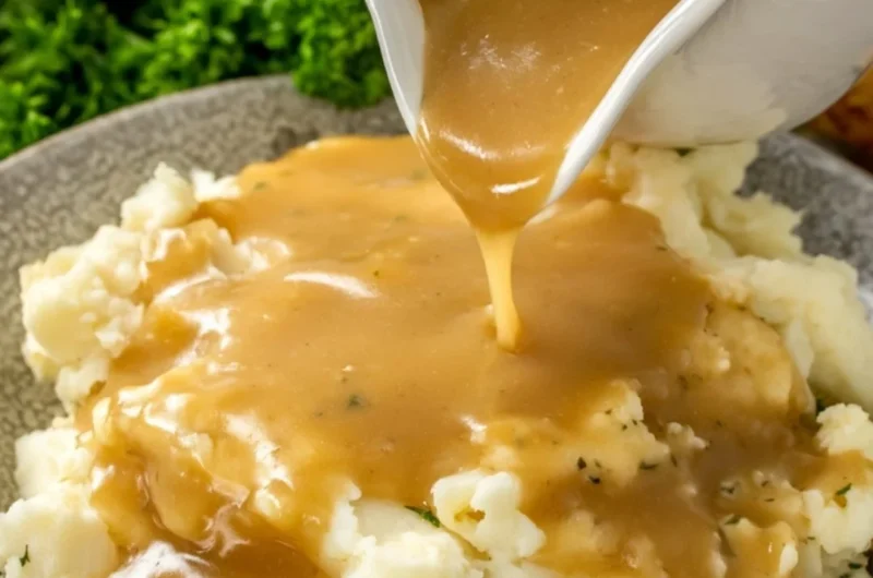 Bowl of easy homemade gravy ready to enhance your meal