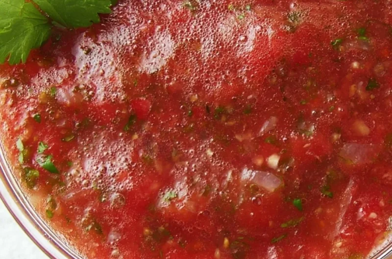 Bowl of easy homemade salsa with fresh ingredients and vibrant colors.
