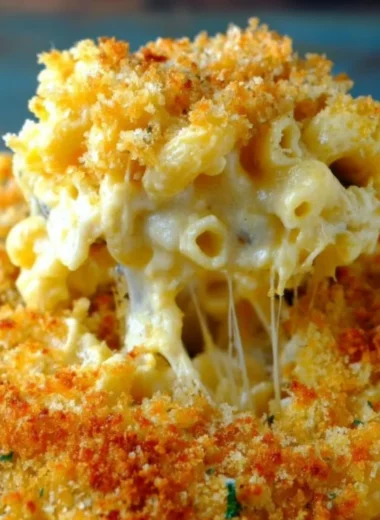 Creamy homemade baked mac and cheese baked to perfection in a golden crust