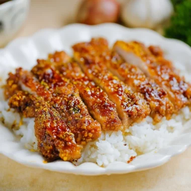 Honey Garlic Crispy Chicken served on a plate with garnishes.