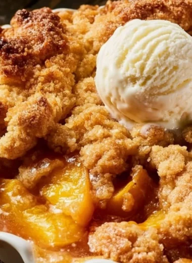 Joanna Gaines delicious peach cobbler recipe with fresh peaches.