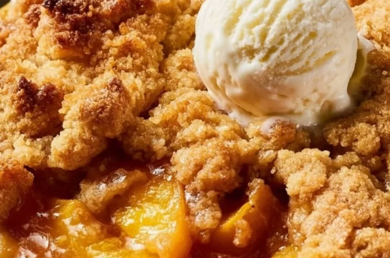 Joanna Gaines delicious peach cobbler recipe with fresh peaches.