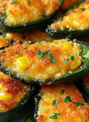 Delicious jalapeno cornbread poppers filled with cheese