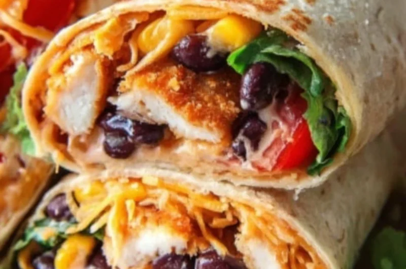 Delicious Southwest Chicken Wraps filled with fresh ingredients and spices