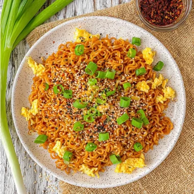 Delicious bowl of Tik Tok Ramen with seasonings and toppings