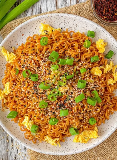 Delicious bowl of Tik Tok Ramen with seasonings and toppings