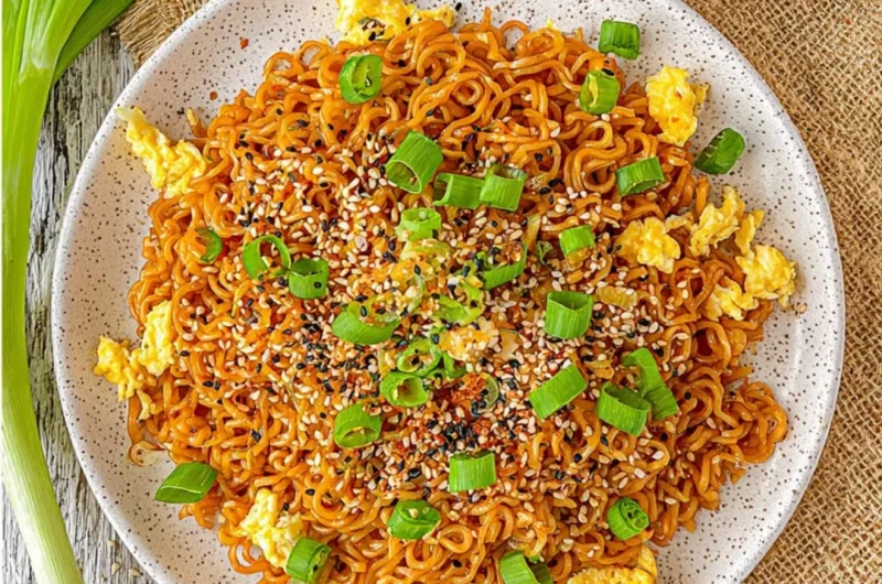 Delicious bowl of Tik Tok Ramen with seasonings and toppings