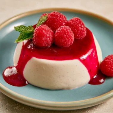 Delicious Vegan Vanilla Panna Cotta served in elegant bowls