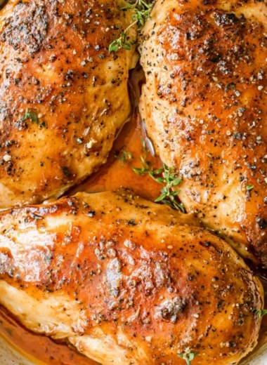Delicious brown sugar garlic chicken breasts served on a plate