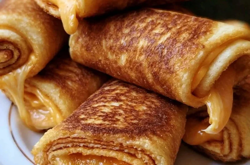 Delicious crispy cheesy roll ups served as a tasty snack or appetizer
