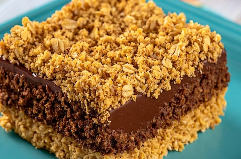 Delicious no-bake chocolate peanut butter oat bars made with oats and chocolate.