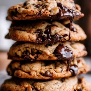 Delicious giant chocolate chip cookie baked to perfection.