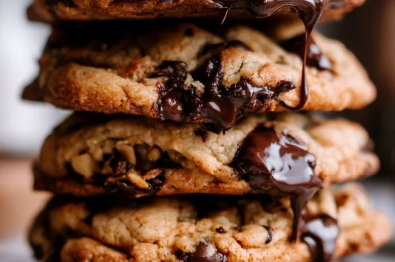 Delicious giant chocolate chip cookie baked to perfection.