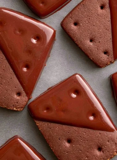 Delicious homemade chocolate shortbread cookies on a plate